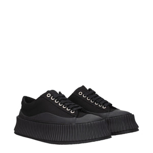 Jil Sander Black Fabric Chunky Sneakers