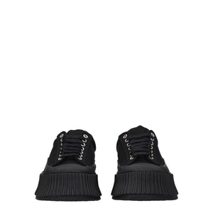 Jil Sander Black Fabric Chunky Sneakers