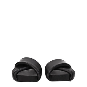 Jil Sander Black Leather Slippers