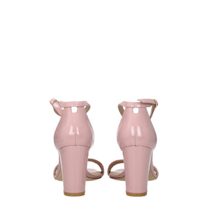 Stuart Weitzman Pink Leather Stiletto Heel Sandals