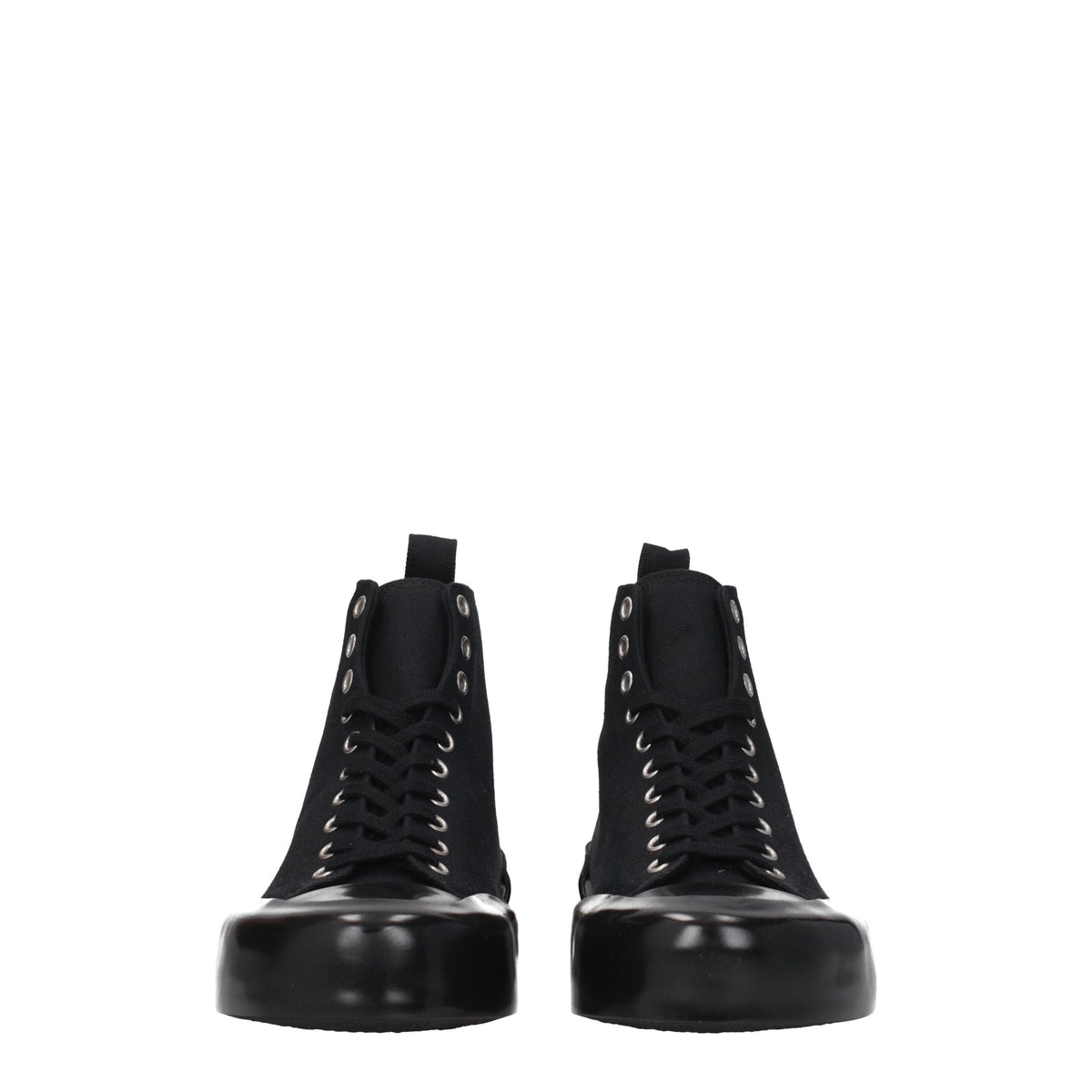 Jil Sander Black Fabric High Top Sneakers