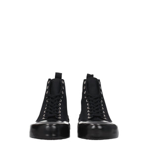 Jil Sander Black Fabric High Top Sneakers