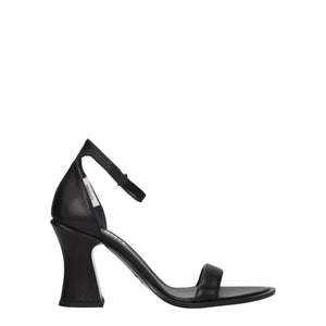 Premiata Black Leather Flat Sandals