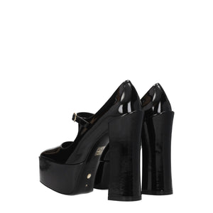 Stuart Weitzman Black Leather Platform Pumps