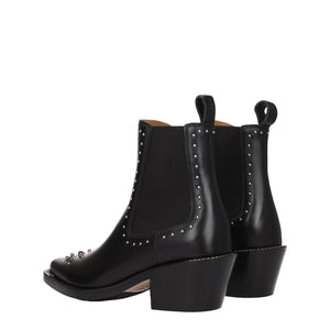 Chloé Black Leather Ankle Boots