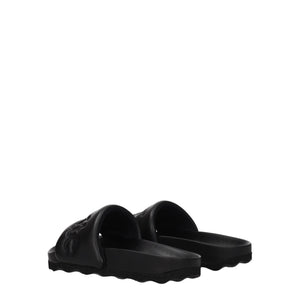 Off-White Black Leather Slippers