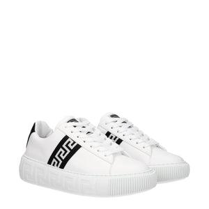 Versace White Leather Low Top Sneakers