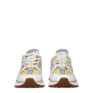 Versace White Fabric Athletic Sneakers