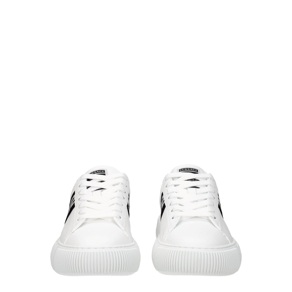Versace White Leather Low Top Sneakers