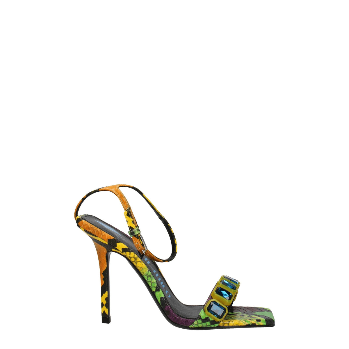 The Attico Multicolor Leather Stiletto Heel Sandals