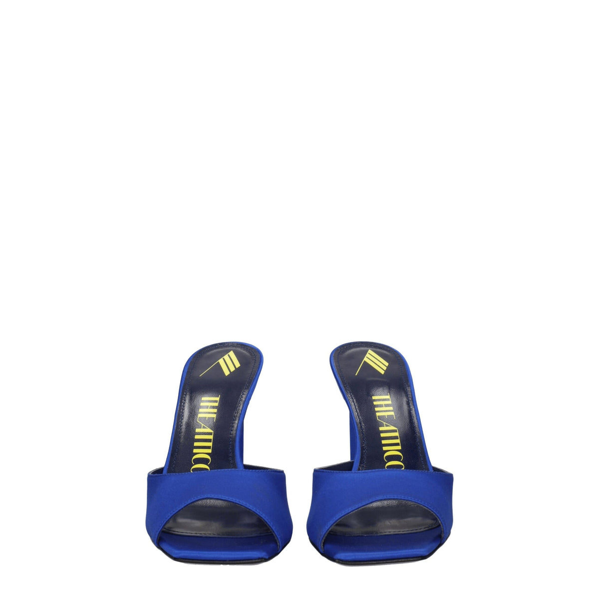 The Attico Blue Satin Stiletto Heel Sandals