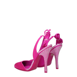 The Attico Pink Satin Stiletto Heel Sandals