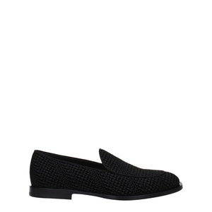Dolce & Gabbana Black Velvet Slip-On Loafers