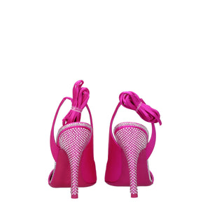The Attico Pink Satin Stiletto Heel Sandals