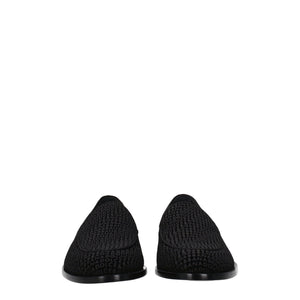 Dolce & Gabbana Black Velvet Slip-On Loafers