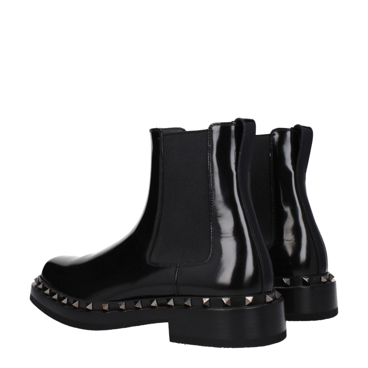 Valentino Garavani Black Leather Ankle Boots