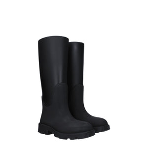 Burberry Black Cotton Rain Boots