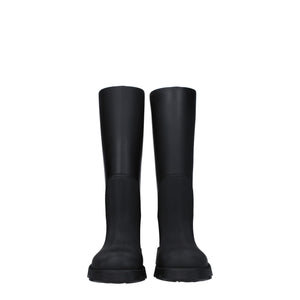 Burberry Black Cotton Rain Boots