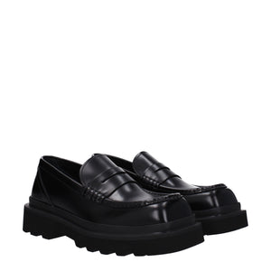 Dolce & Gabbana Black Leather Slip-On Loafers