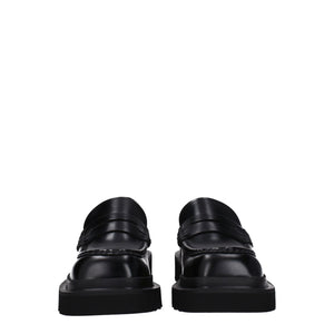 Dolce & Gabbana Black Leather Slip-On Loafers