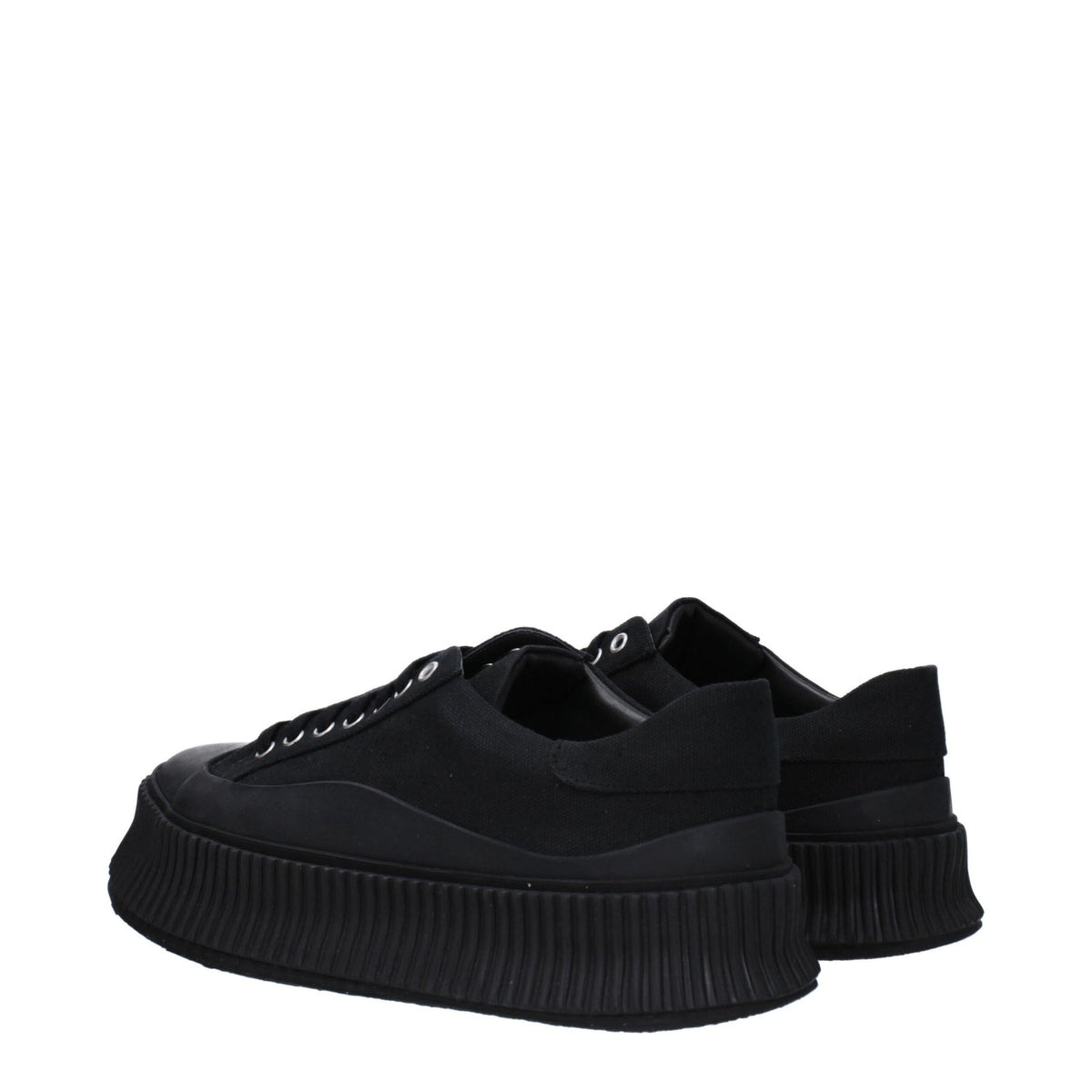 Jil Sander Black Fabric Platform Sneakers