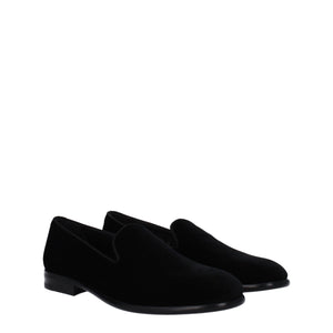 Dolce & Gabbana Black Velvet Slip-On Loafers
