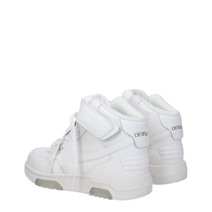 Off-White White Leather High Top Sneakers