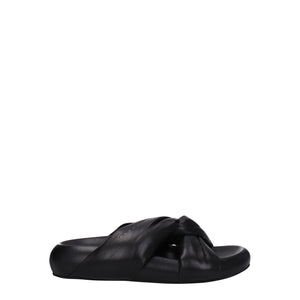 Marni Black Leather Slippers