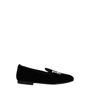 Palm Angels Black Velvet Slip-On Loafers