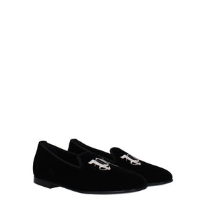 Palm Angels Black Velvet Slip-On Loafers