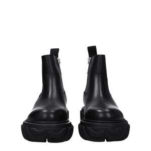 Off-White Black Leather Ankle Boots