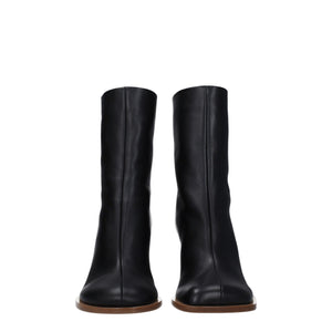 Jacquemus Black Leather Ankle Boots
