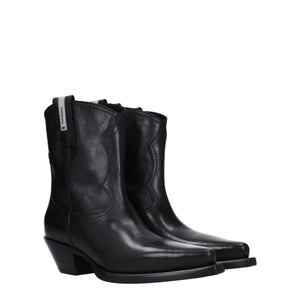 Premiata Black Leather Ankle Boots