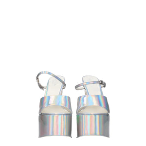 Valentino Garavani Gray Leather Platform Sandals