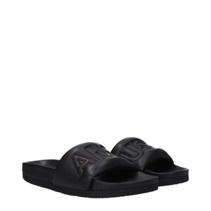 Ambush Black Leather Slippers