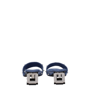 Givenchy Blue Fabric Flat Sandals