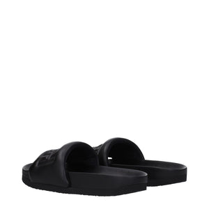 Ambush Black Leather Slippers