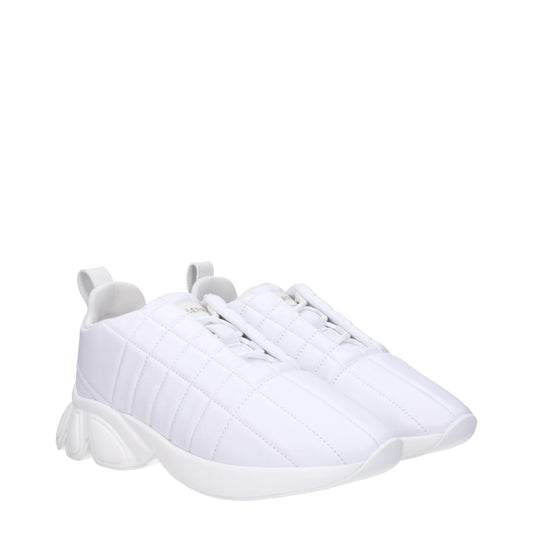 Burberry White Leather Sneakers