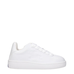 Burberry White Leather Low Top Sneakers
