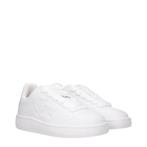 Burberry White Leather Low Top Sneakers