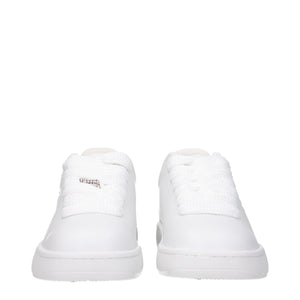 Burberry White Leather Low Top Sneakers