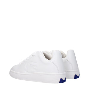 Burberry White Leather Low Top Sneakers