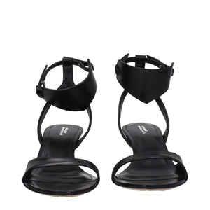 Isabel Marant Black Leather Flat Sandals
