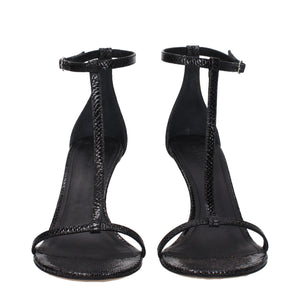 Isabel Marant Black Leather Stiletto Heel Sandals