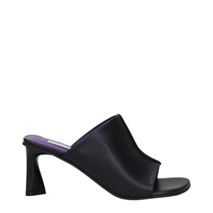 Stella McCartney Black Leather Stiletto Heel Sandals