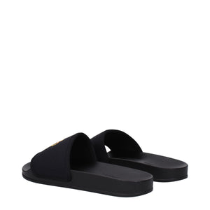 Palm Angels Black Fabric Slippers