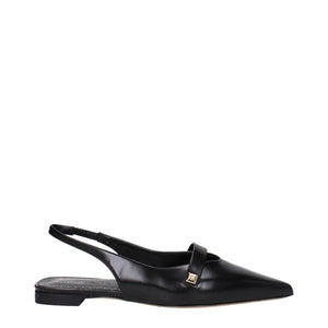 Max Mara Black Leather Ballet Flats