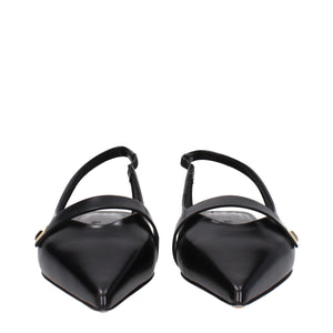 Max Mara Black Leather Ballet Flats