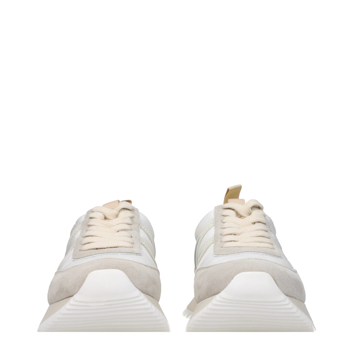Moncler Beige Fabric Low Top Sneakers