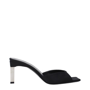 The Attico Black Satin Stiletto Heel Sandals